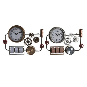 DKD Home Decor Stenska ura DKD Home Decor 52,5 x 9 x 39,5 cm Crystal Iron Vintage (2 enoti)