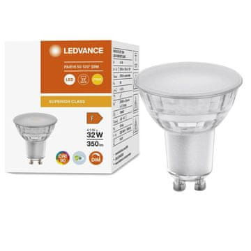 LEDVANCE Zatemnitvena LED žarnica GU10 4,1W = 32W 350lm 2700K Topla bela 120° CRI90 Steklo Superior