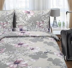 Bombažna posteljnina s hotelskim žepom - 140x200, 70x90 cm - Ibishek siva