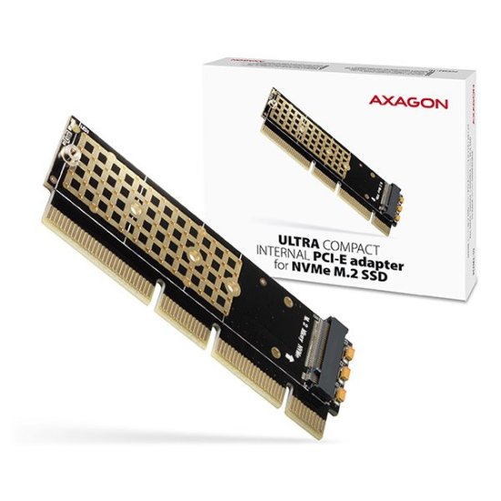 AXAGON PCEM2-1U, PCIe x16/x8/x4 - adapter M.2 NVMe M-key slot, 1U