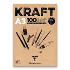 Clairefontaine Zvezek Brown Kraft - A3, 100 listov, 90 g