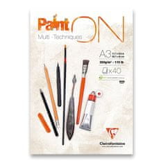 Clairefontaine Paint'ON White - A3, 40 listov, 250 g