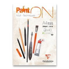 Clairefontaine Paint'ON beli zvezek - A4, 40 listov, 250 g