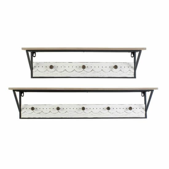 DKD Home Decor Stojalo za plašče DKD Home Decor White Metal MDF Wood (2 kosa)