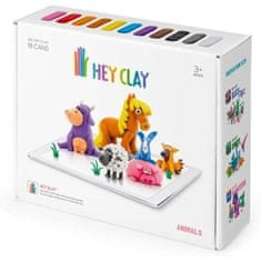 KIDS LICENSING HEY CLAY Kreativni set za modeliranje - Živali (18 kosov gline za modeliranje)