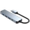 V0 HUB adapter 4x USB / USBC-C, siva