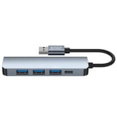 Tech-protect V0 HUB adapter 4x USB / USBC-C, siva