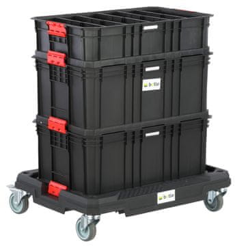 botle Komplet ploščadi na kolesih s 3 škatlami za orodje škatla za organizacijo dela set delavnica modularna Basic Series
