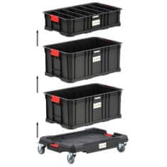 botle Komplet ploščadi na kolesih s 3 škatlami za orodje škatla za organizacijo dela set delavnica modularna Basic Series