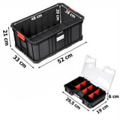 botle Set 9 v 1 stenska škatla s ploščadjo s 7 organizatorji, komplet za delavnico, modularna Basic Series
