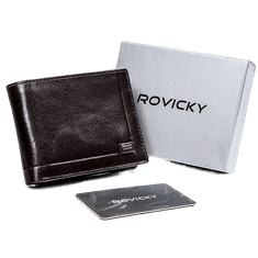Factoryprice Moška usnjena denarnica Rovicky CPR-021-BAR RFID CPR-021-BAR_398688 Univerzalni