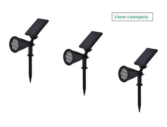 Optonica LED solarna vrtna svetilka 1,5W 6000k 60lm 180° IP65 3 kom