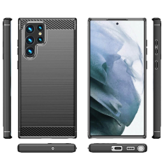 Havana ovitek za Galaxy S23 Ultra 5G, silikonski, mat carbon črn
