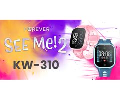 Forever See Me 2 KW-310 otroška pametna ura, 3,3 cm (1,3"), GPS+LBS+WiFi, klicanje, SOS, Android+iOS, roza