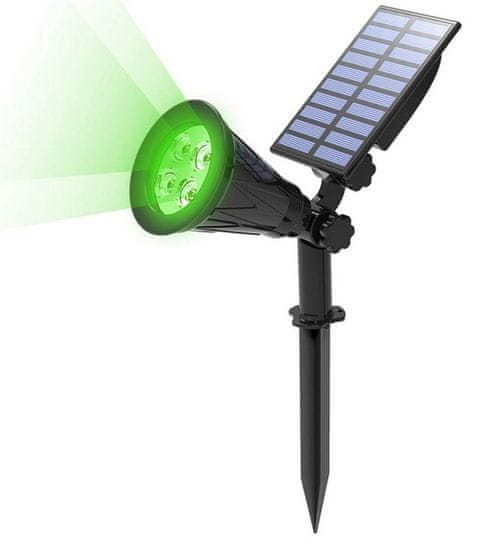 Optonica LED solarna vrtna svetilka 1,5W ZELENA 60lm 180° IP65 1 kom