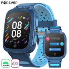 Forever Find Me 2 KW-210 otroška pametna ura, 3,6 cm (1,44"), GPS, klicanje, SOS, Android+iOS, modra