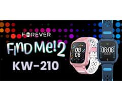 Forever Find Me 2 KW-210 otroška pametna ura, 3,6 cm (1,44"), GPS, klicanje, SOS, Android+iOS, roza - rabljeno