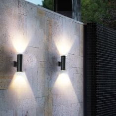 LUMILED Vrtni reflektor GU10 črna stenska svetilka gor in dol ZINNIA