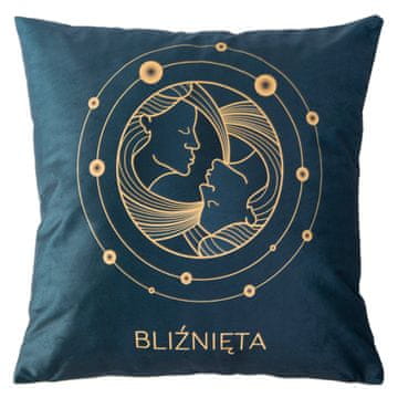 Darymex Prevleka za vzglavnik 40x40 Zodiak Vaše zodiakalno znamenje Dvojčki črna