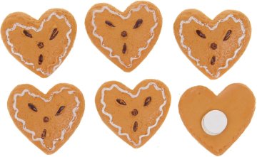 Autronic srce, dekoracija iz poliresina za lepljenje, 6 kosov v vrečki, cena za 1 vrečko FP7033