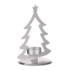 Autronic Kovinski svečnik v obliki drevesa, za čajno svečko, srebrn mat. CP151094-SREBRNA