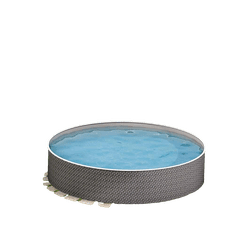 AZURO Bazen RATAN ROUND 4.6 x 1.2 m, iz pločevine z dodatno opremo