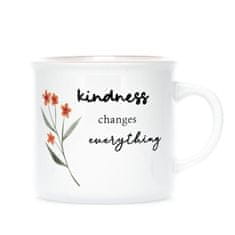 PixiINK Keramična skodelica - Kindness changes everything, bela/roza