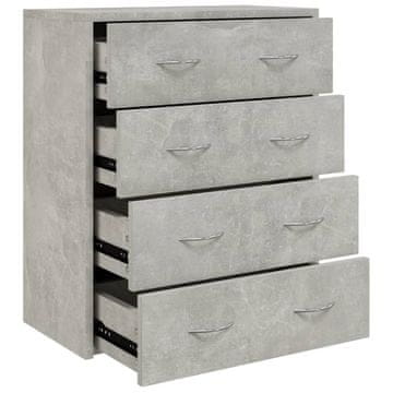 Vidaxl Komoda s 4 predali 60x30,5x71 cm betonsko siva