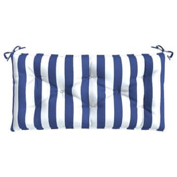 Vidaxl Blazina za vrtno klop modre in bele črte 110x50x7 cm blago
