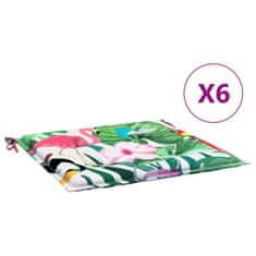Vidaxl Blazine za vrtne stole 6 kosov večbarvne 40x40x4 cm tkanina