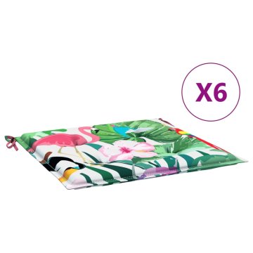 Vidaxl Blazine za vrtne stole 6 kosov večbarvne 40x40x4 cm tkanina