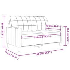 Vidaxl Dvosed siva 120 cm umetno usnje