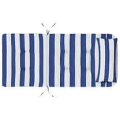Greatstore Blazine za stole Adirondack 2 kosa modro bele črte tkanina