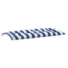 Vidaxl Blazina za vrtno klop modre in bele črte 110x50x7 cm blago