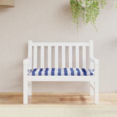 Vidaxl Blazina za vrtno klop modre in bele črte 110x50x7 cm blago