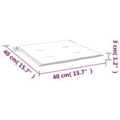 Vidaxl Blazine za vrtne stole 4 kosi črn karo vzorec 40x40x3 cm blago