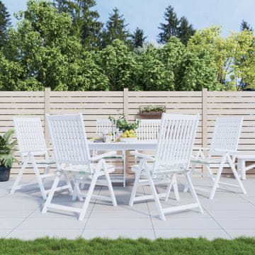 Vidaxl Blazine za vrtne stole 6 kosov vzorec listja 50x50x3 cm tkanina