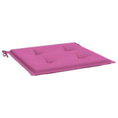 Vidaxl Blazine za vrtne stole 4 kosi roza 50x50x4 cm tkanina