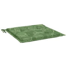 Vidaxl Blazine za vrtne stole 6 kosi vzorec listja 50x50x4 cm tkanina