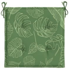 Vidaxl Blazine za vrtne stole 6 kosi vzorec listja 50x50x4 cm tkanina