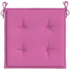 Vidaxl Blazine za vrtne stole 4 kosi roza 50x50x4 cm tkanina