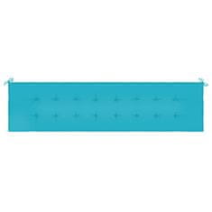 Vidaxl Blazina za vrtno klop turkizna 200x50x4 cm tkanina