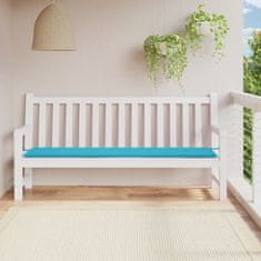 Vidaxl Blazina za vrtno klop turkizna 200x50x4 cm tkanina