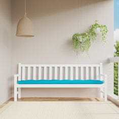 Vidaxl Blazina za vrtno klop turkizna 200x50x7 cm blago