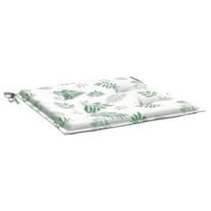Vidaxl Blazine za vrtne stole 6 kosov vzorec listja 50x50x3 cm tkanina