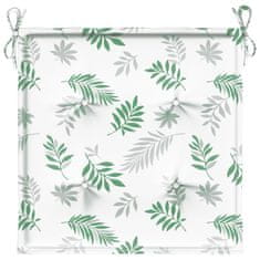 Vidaxl Blazine za vrtne stole 6 kosov vzorec listja 50x50x3 cm tkanina