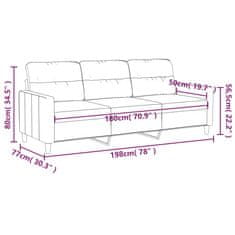 Vidaxl Trosed črn 180 cm blago