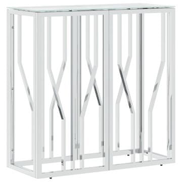 Vidaxl Konzolna mizica 70x30x70 cm nerjaveče jeklo in steklo