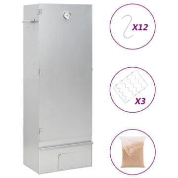 Vidaxl Pečica za dimljenje z lesenimi sekanci 44,5x29x110 cm jeklo