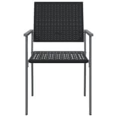 Vidaxl Vrtni stoli 4 kosi črni 54x62,5x89 cm poli ratan